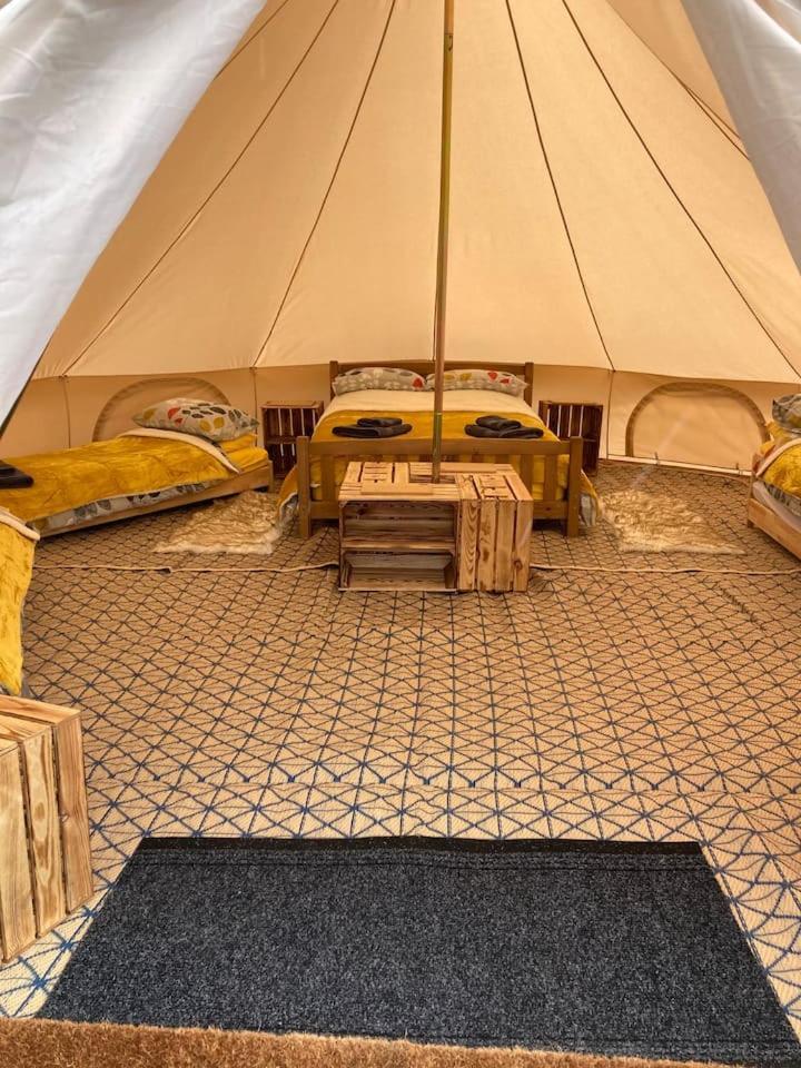 Luxury tent Roaches Retreat Family Glampsite, Rocky Reach Bell Tent With Outdoor Adventures And Campfire Nights Upper Hulme