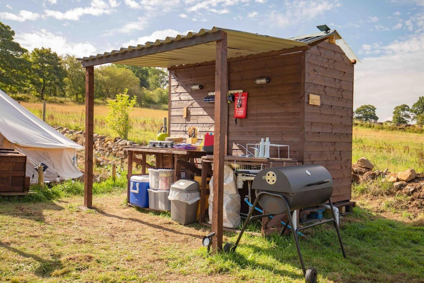Luxury tent Roaches Retreat Family Glampsite, Rocky Reach Bell Tent With Outdoor Adventures And Campfire Nights Upper Hulme